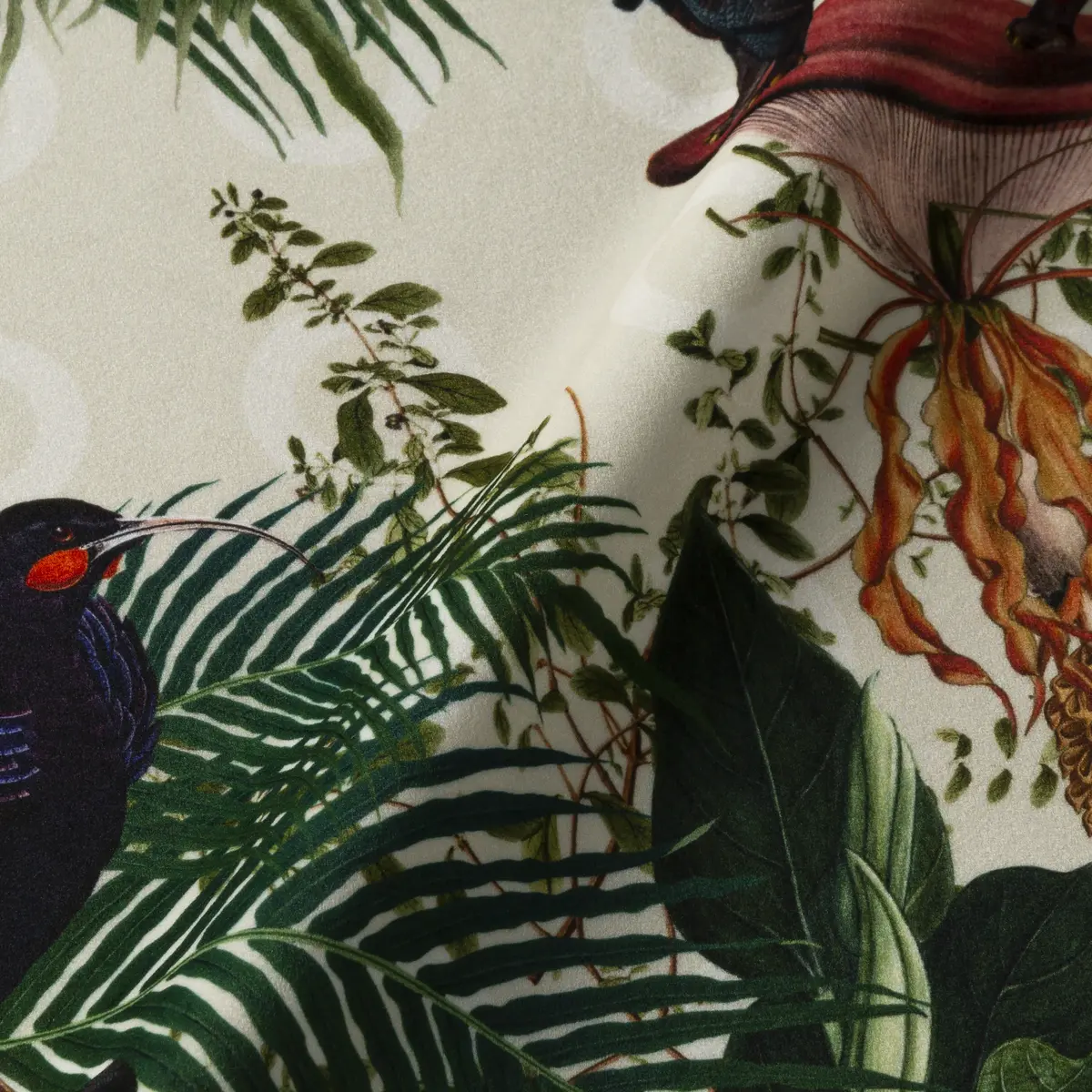 Fabric sample Menagerie of Extinct Animals ivory